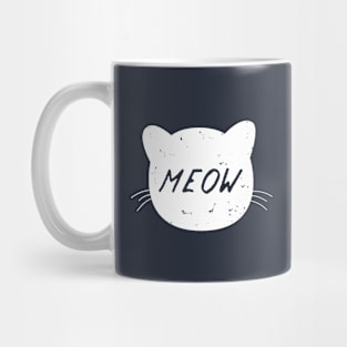 Vintage Distressed Meow Cat T-Shirt Mug